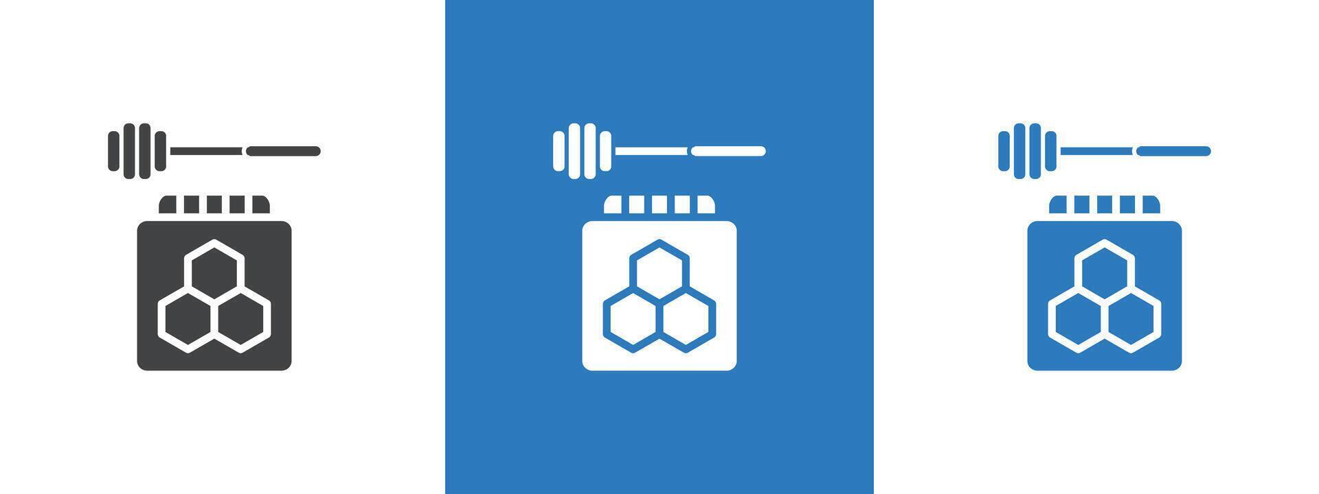 Honey jar with dipper icon thin line illustration vector