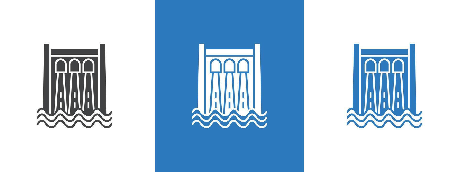Hydroelectric dam icon thin line illustration vector