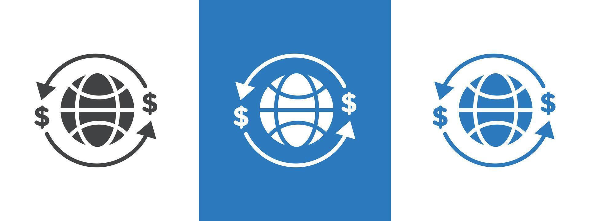 International money transfer icon thin line illustration vector