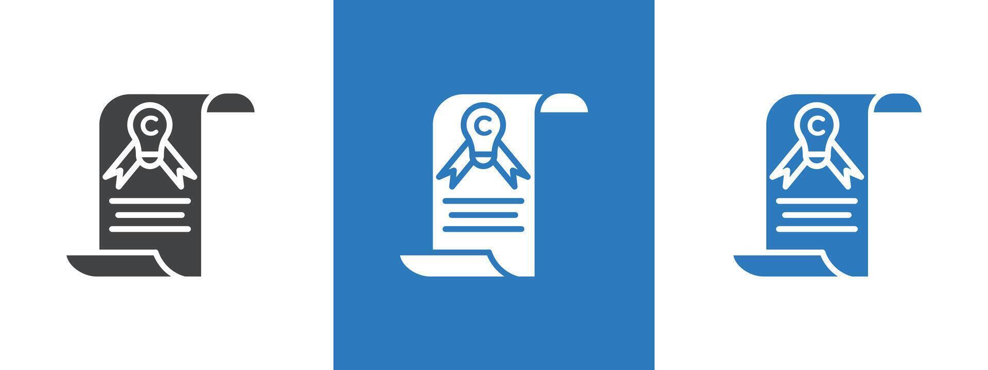 Intellectual property and copyright icon thin line illustration vector