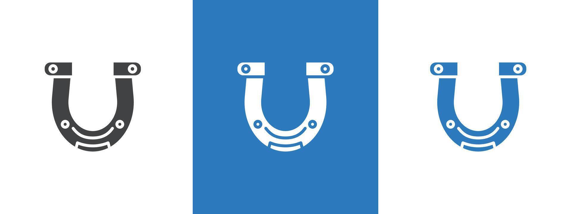 lucky horseshoe icon thin line illustration vector