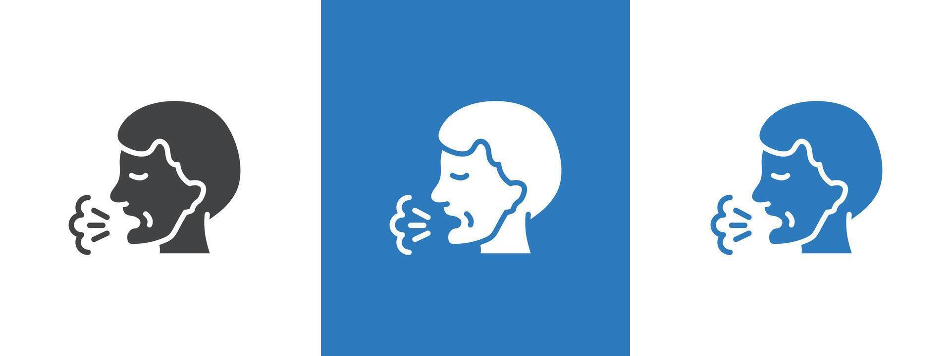 man coughs icon thin line illustration vector