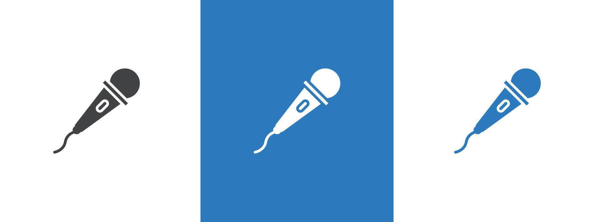 Microphone icon thin line illustration vector