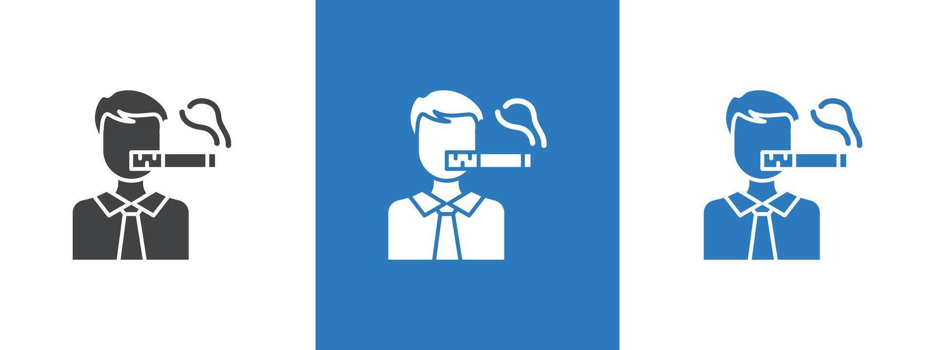 man smoking cigarette icon thin line illustration vector