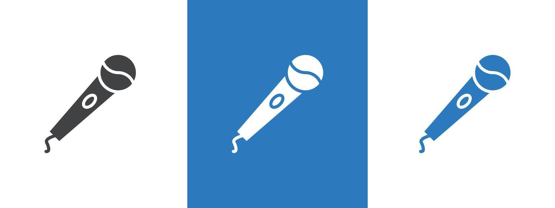 Microphone icon thin line illustration vector