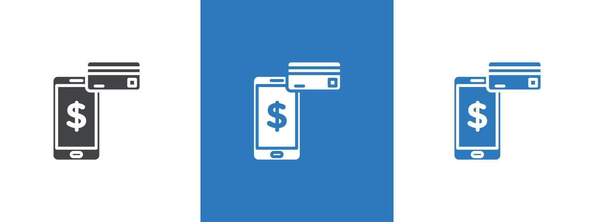 mobile payment icon thin line illustration vector