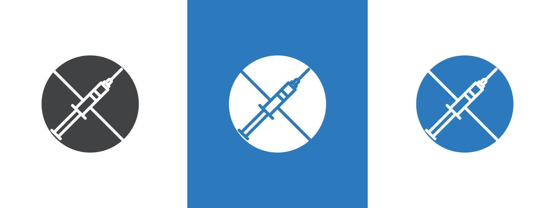 No vaccine icon thin line illustration vector