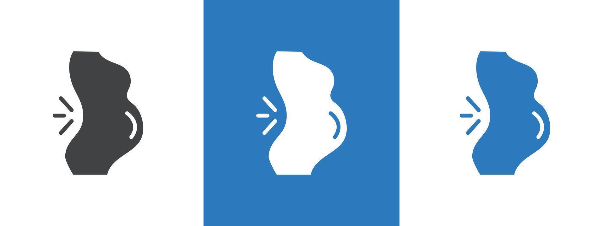 Pregnant woman backache icon thin line illustration vector
