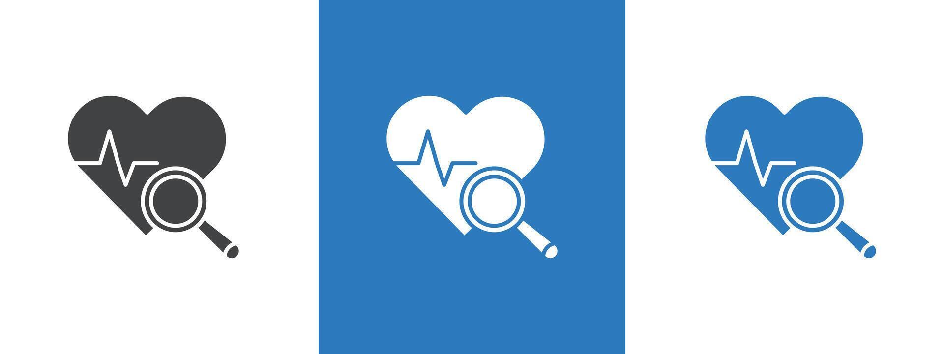 pulse heart check up icon thin line illustration vector