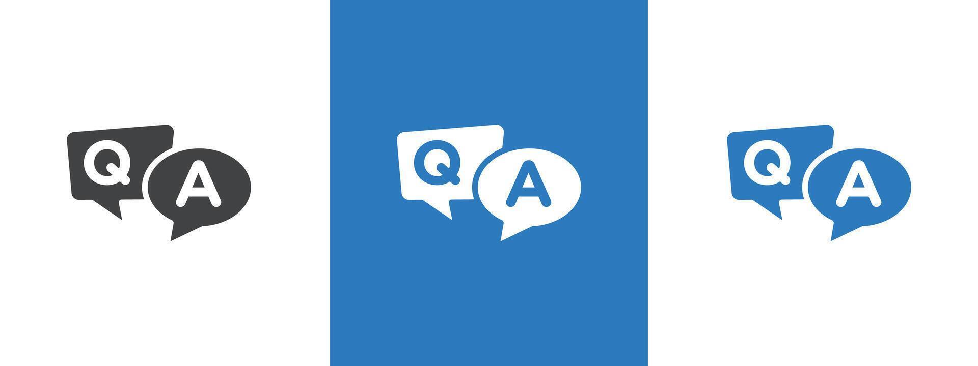 Questions and answers icon thin line illustration vector