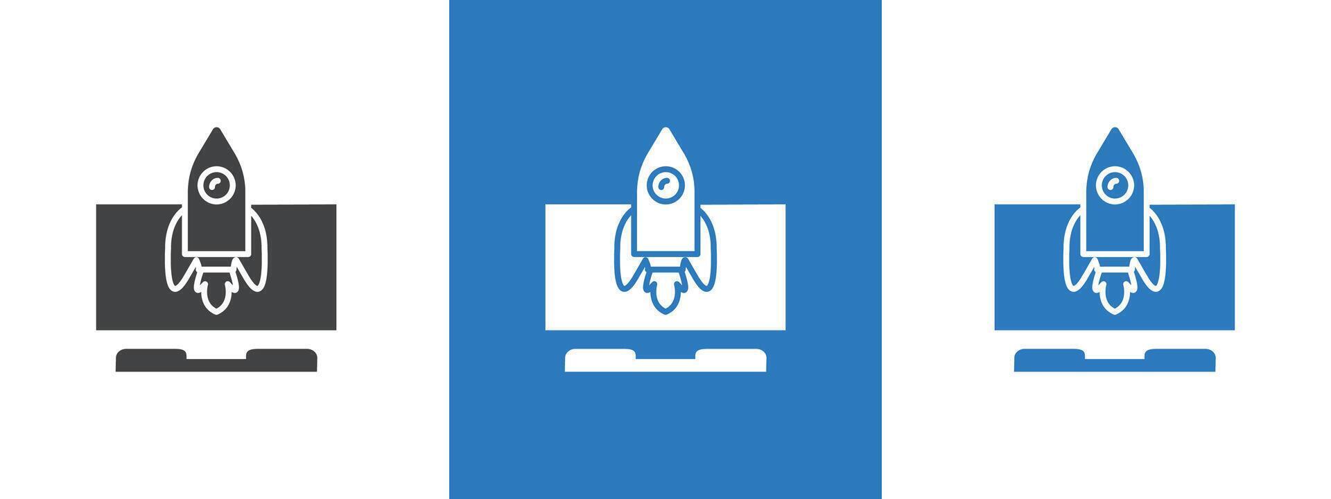 Rocket Spaceship Startup icon thin line illustration vector
