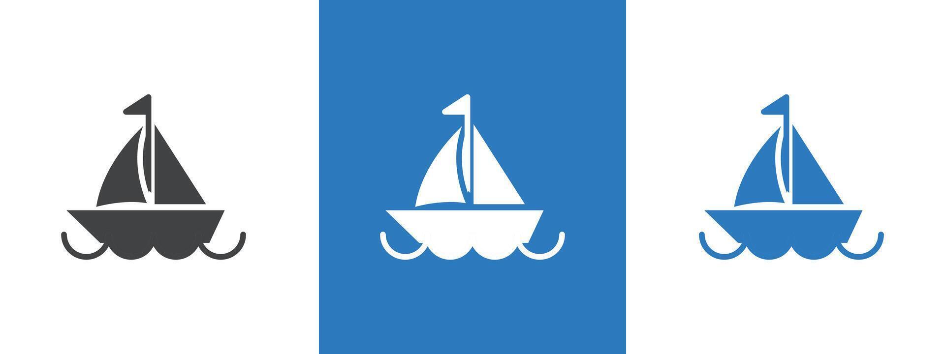 Sailboat icon thin line illustration vector