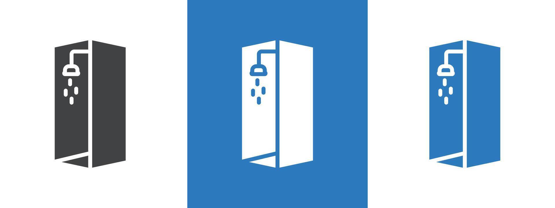 Shower cabin bathroom icon thin line illustration vector