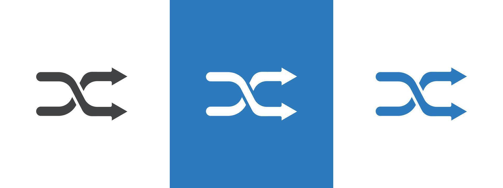 Shuffle icon thin line illustration vector