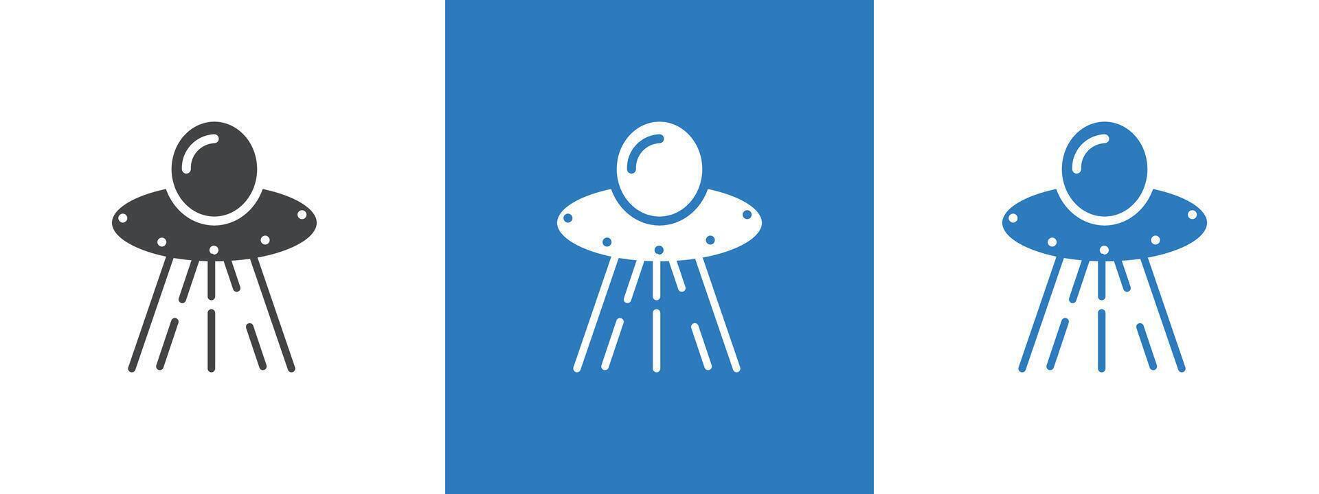 ufo flying icon thin line illustration vector