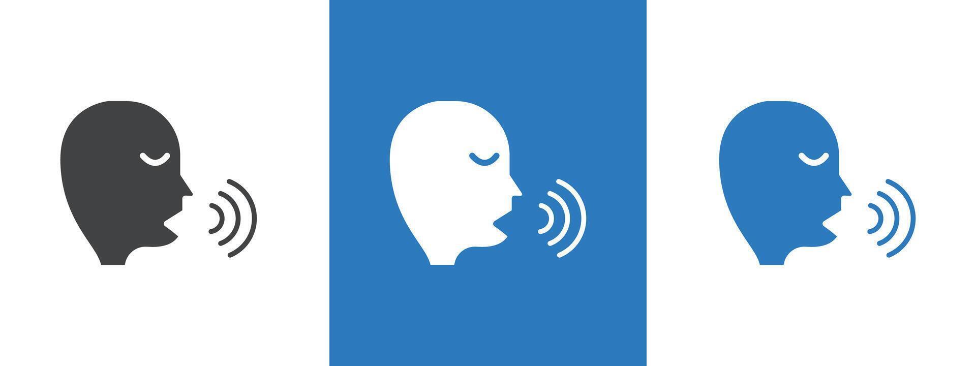 Voice recognition icon thin line illustration vector