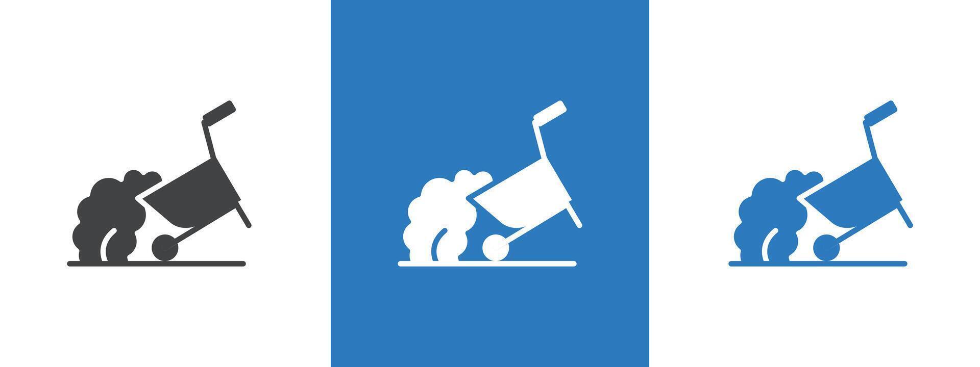 wheelbarrow unloading icon thin line illustration vector