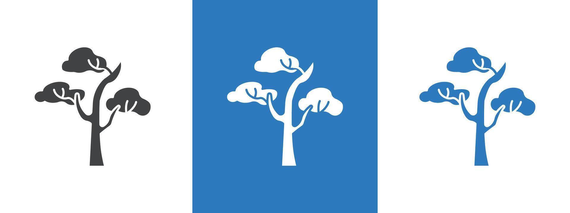 Winter tree icon thin line illustration vector
