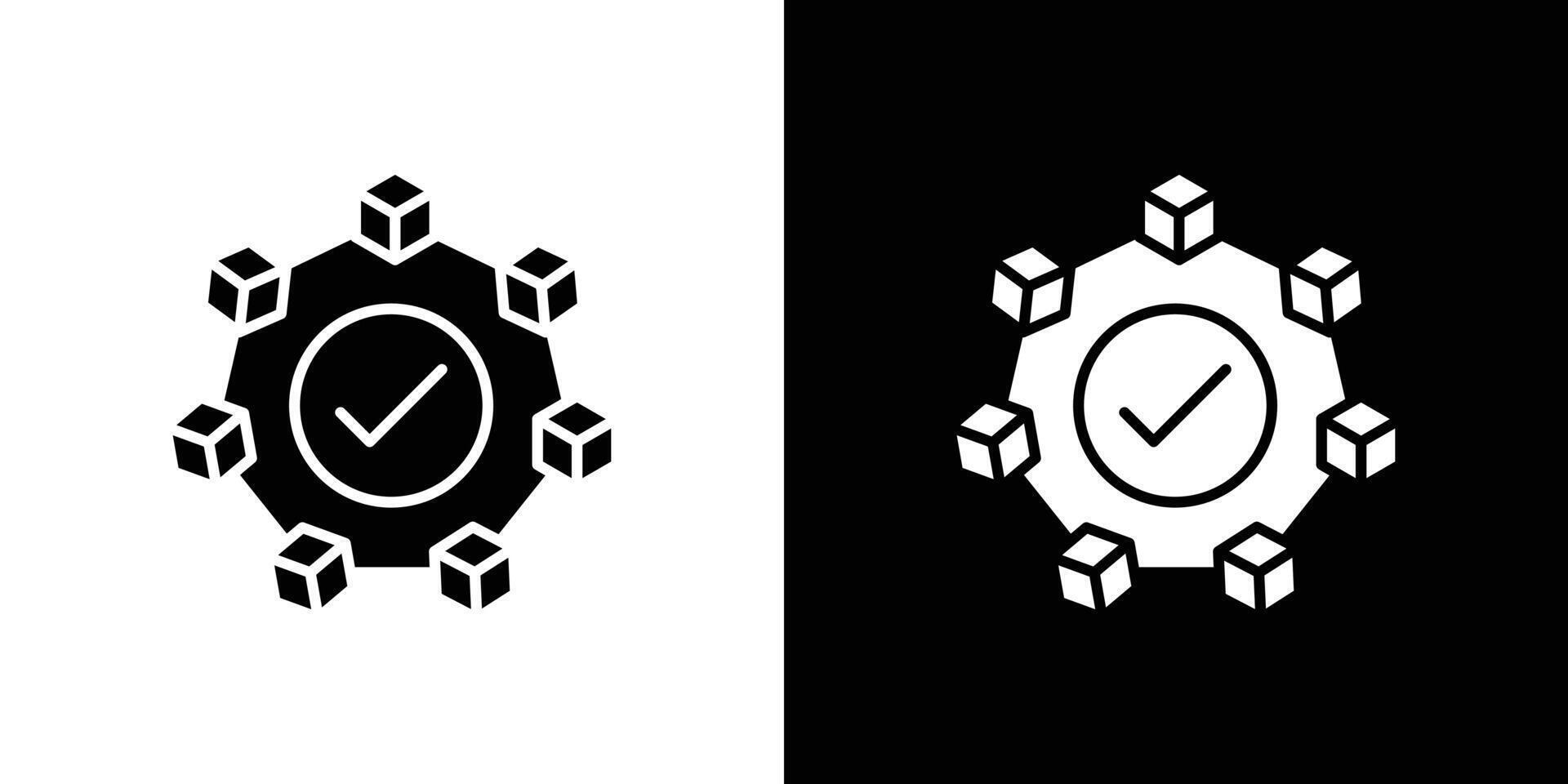 Blockchain technology icon linear logo isolated vector