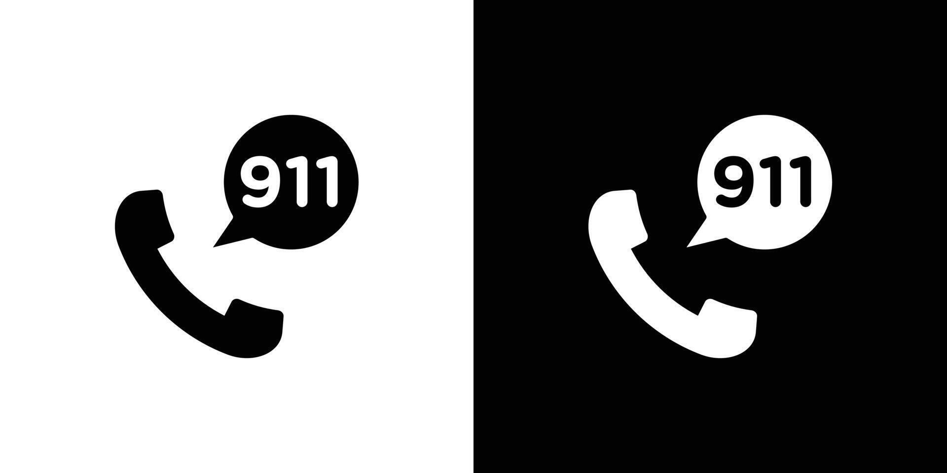 Call 911 phone number icon linear logo isolated vector