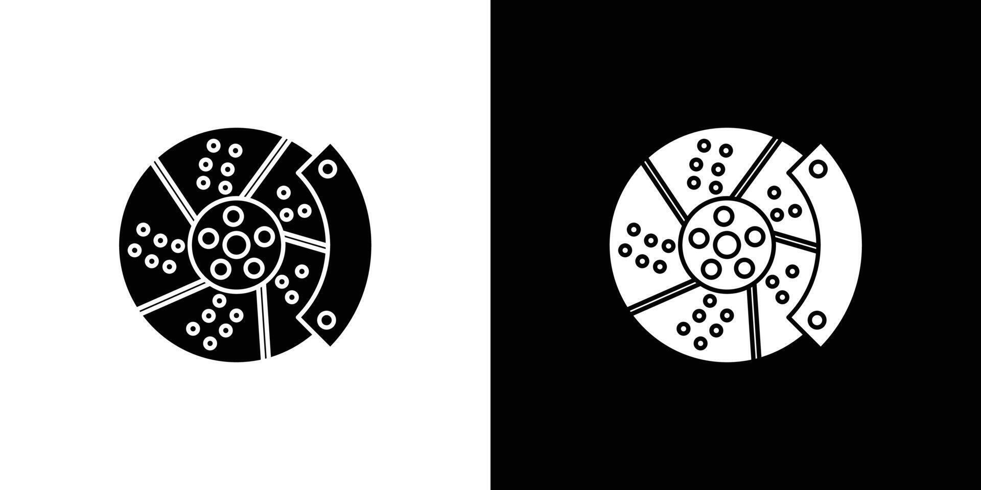 Car brake disk with caliper icon linear logo isolated vector