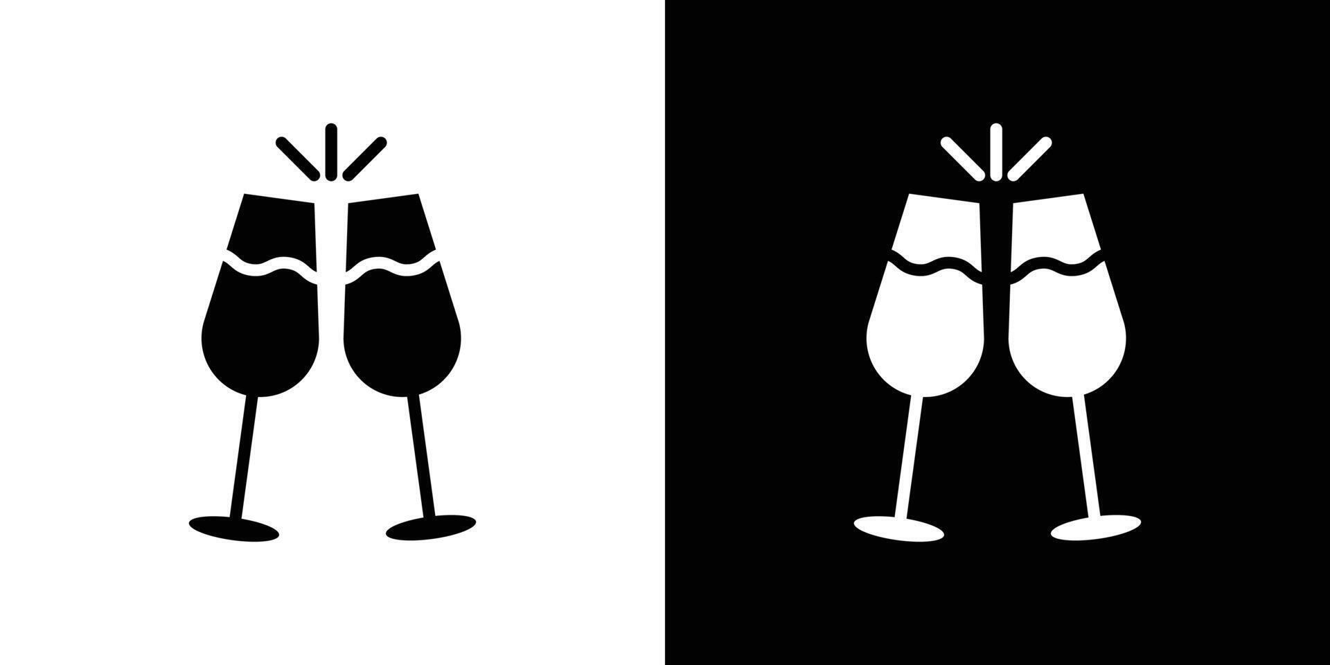 Champagne toast icon linear logo isolated vector
