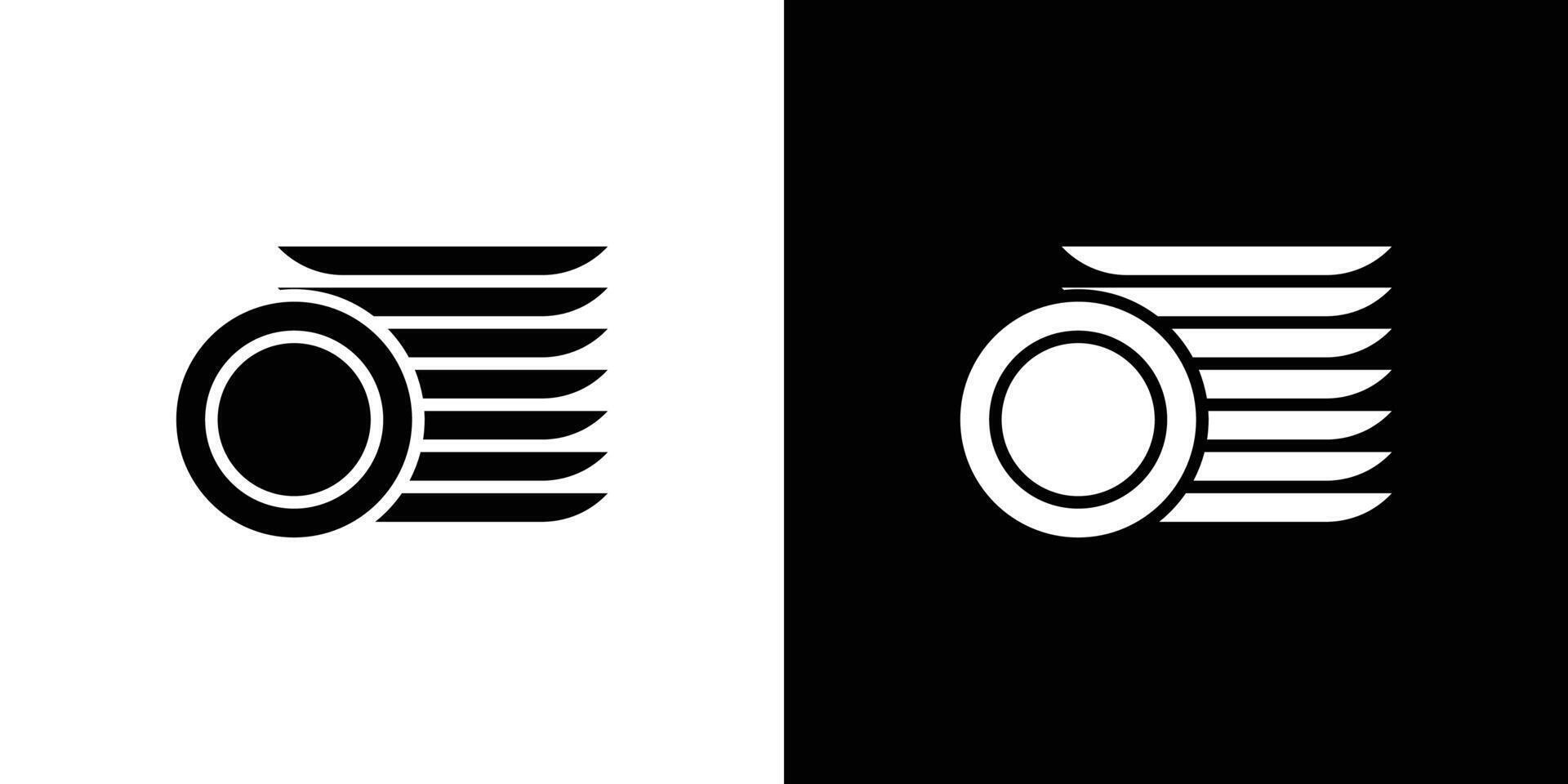 Clean stack plates icon linear logo isolated vector