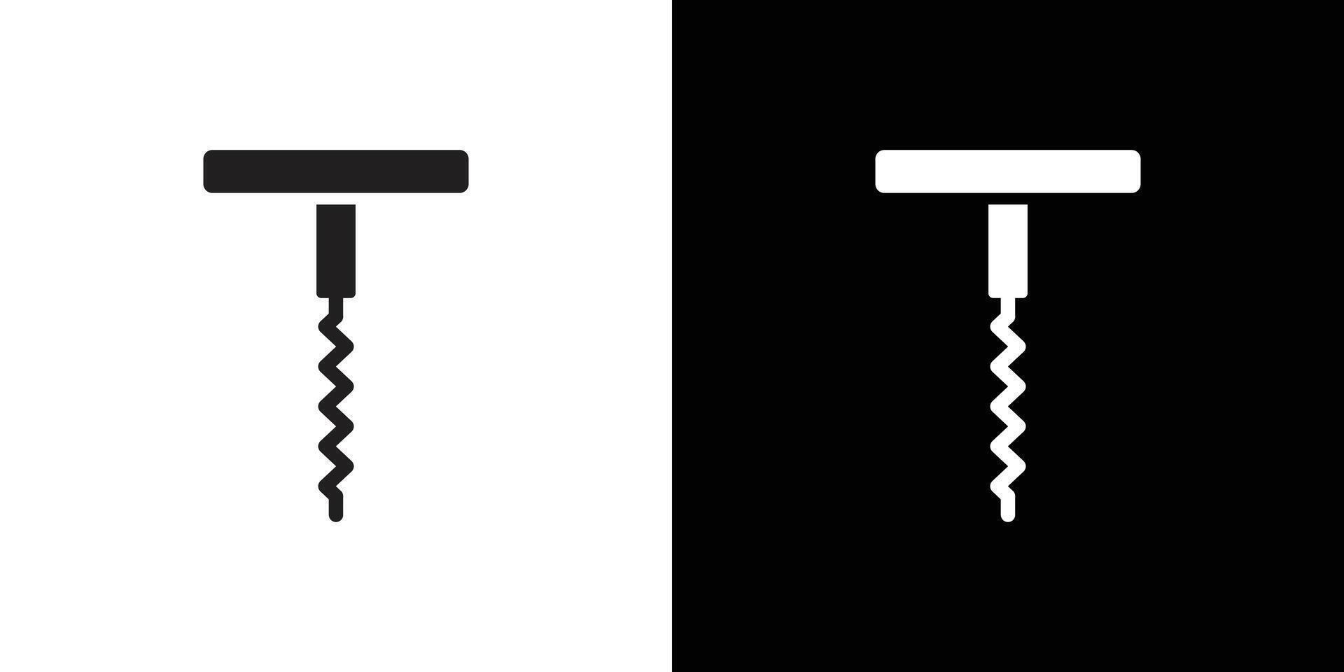 Corkscrew opener icon linear logo isolated vector