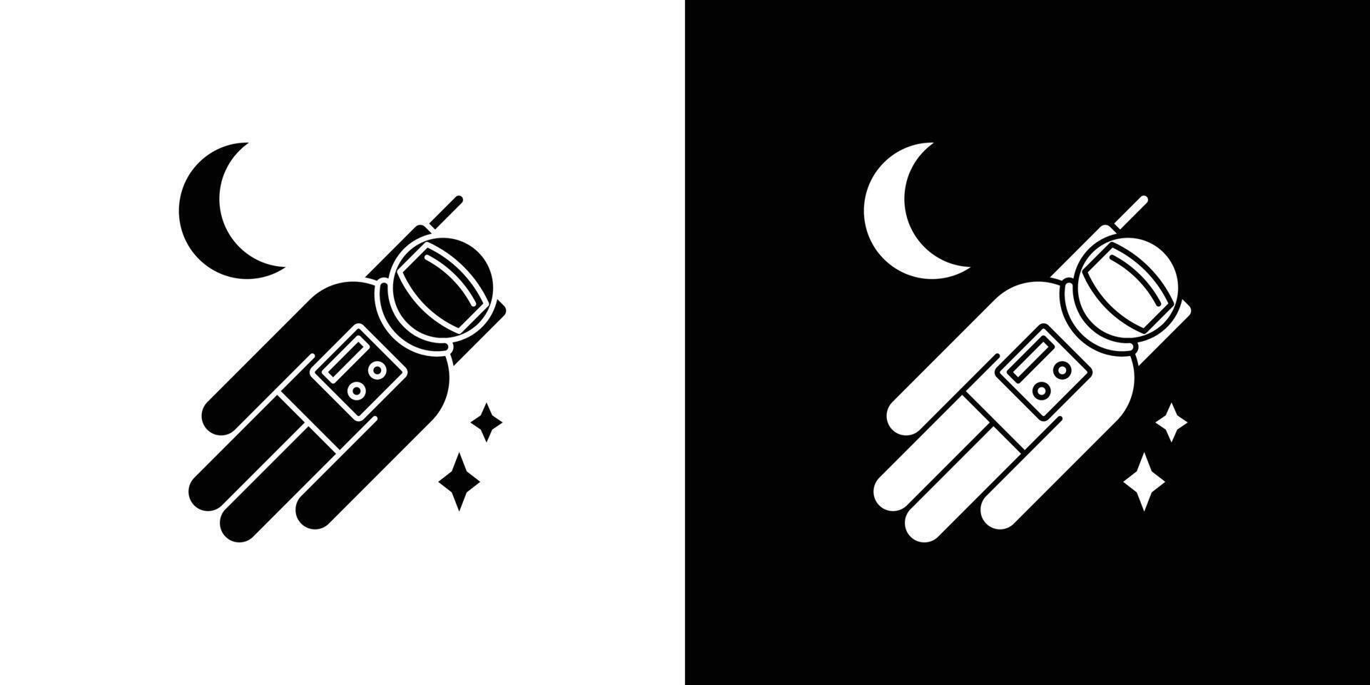 Cosmonaut icon linear logo isolated vector