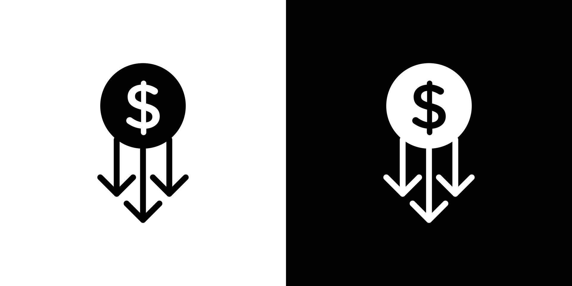 Cost reduction icon linear logo isolated vector