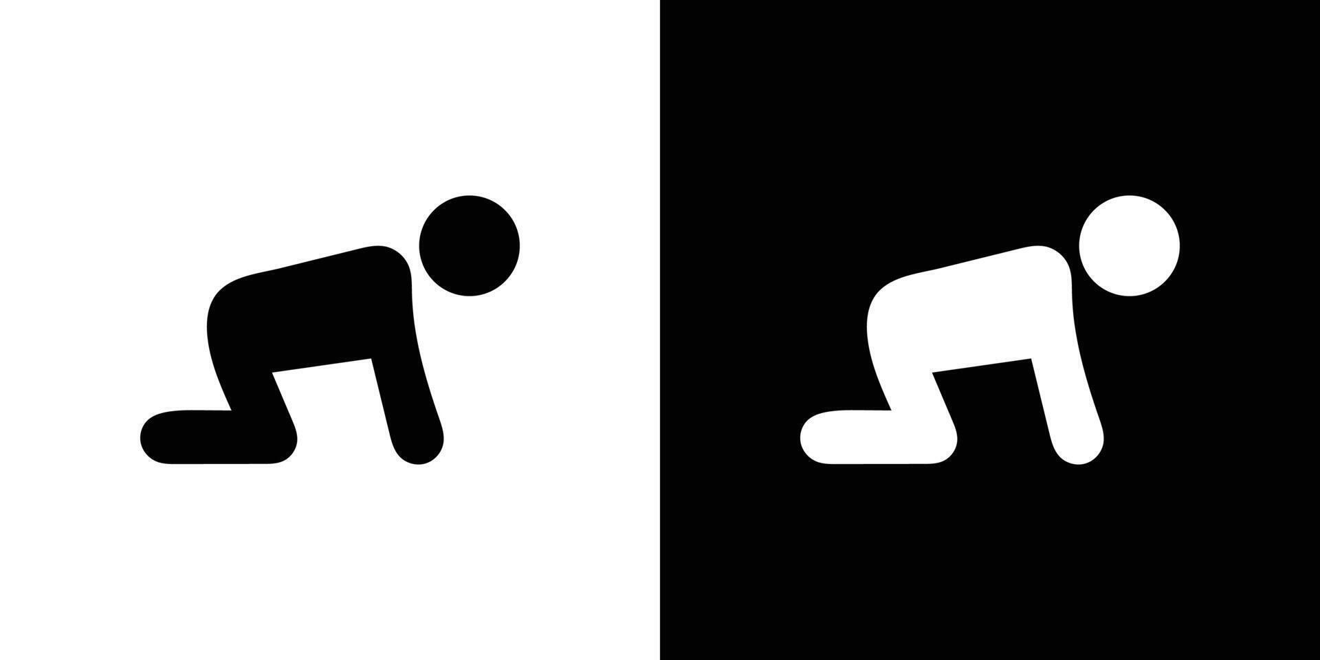 Crawling baby icon linear logo isolated vector