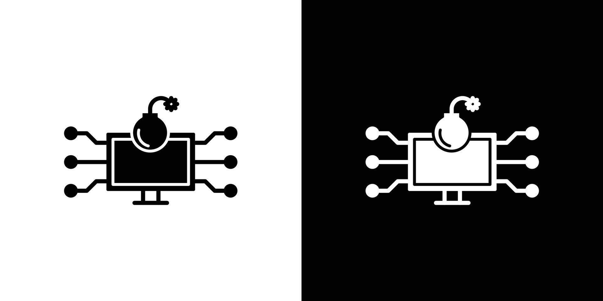 Cyber attack icon linear logo isolated vector