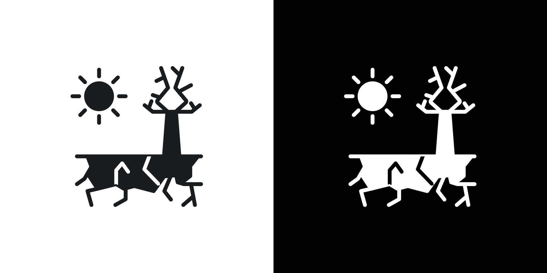 Drought icon linear logo isolated vector