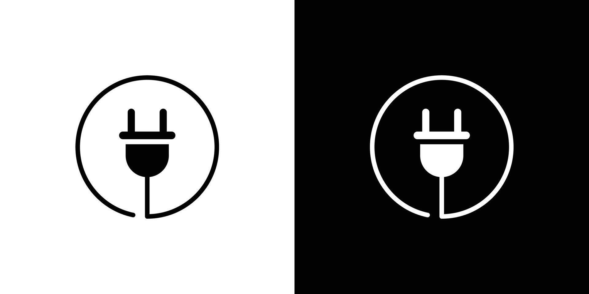 Electrical plug icon linear logo isolated vector
