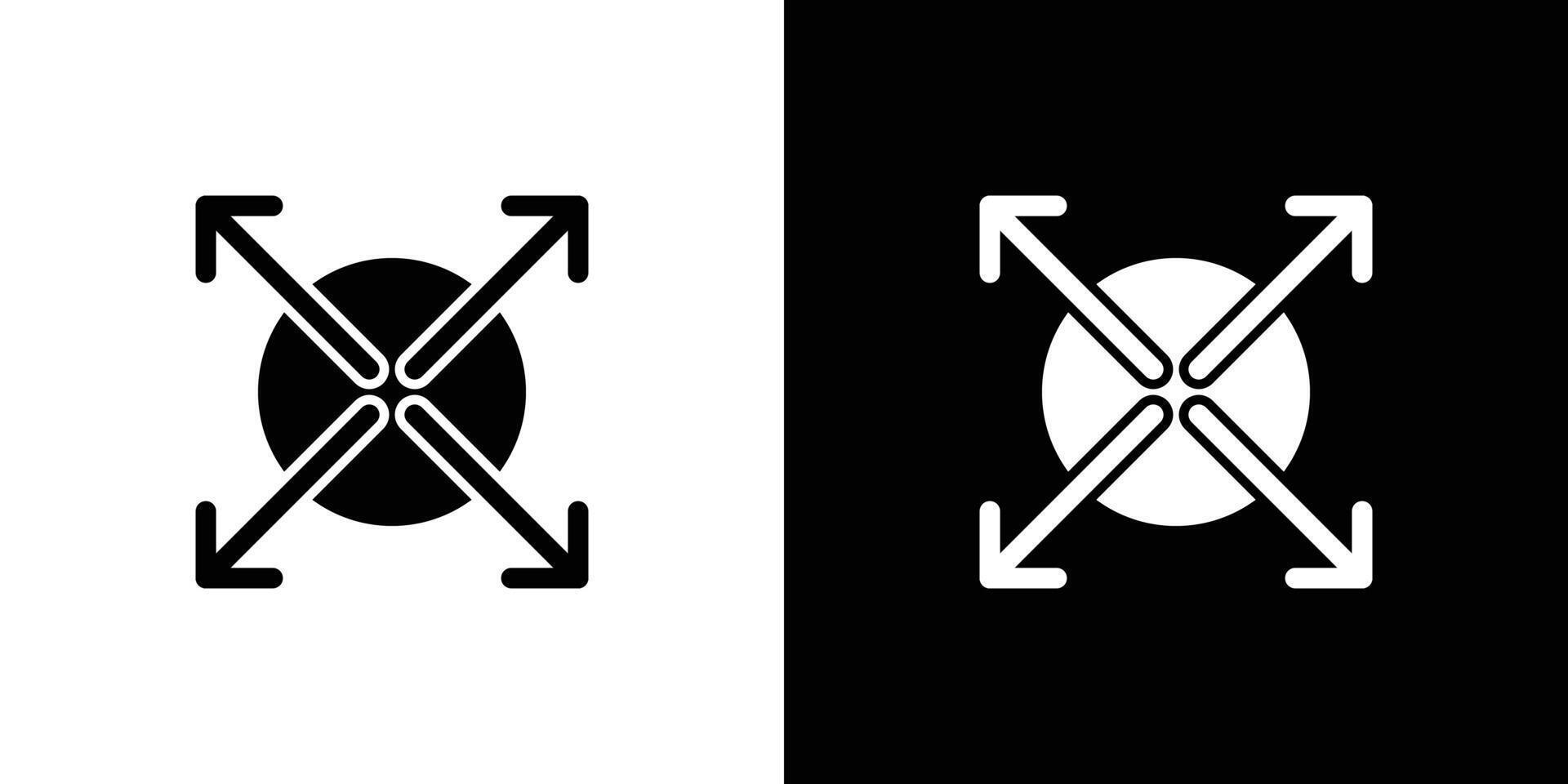 Expand icon linear logo isolated vector