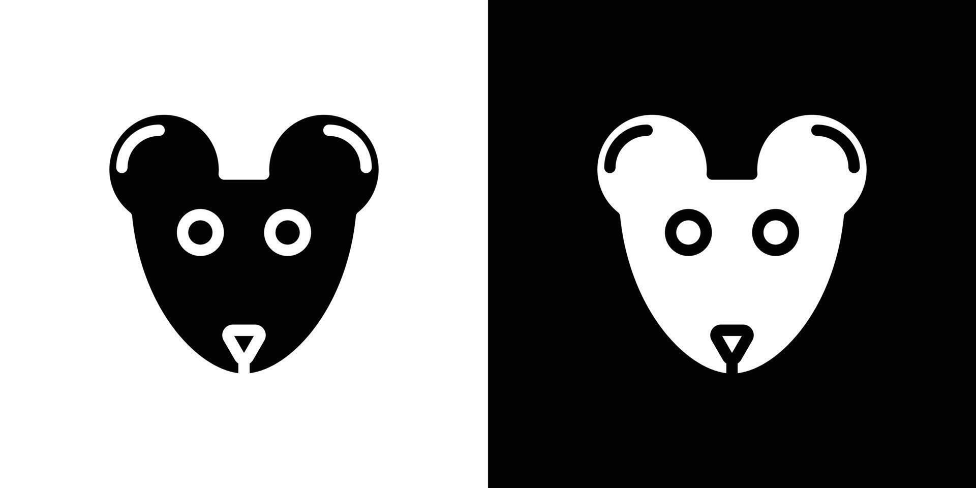 Face of mouse icon linear logo isolated vector