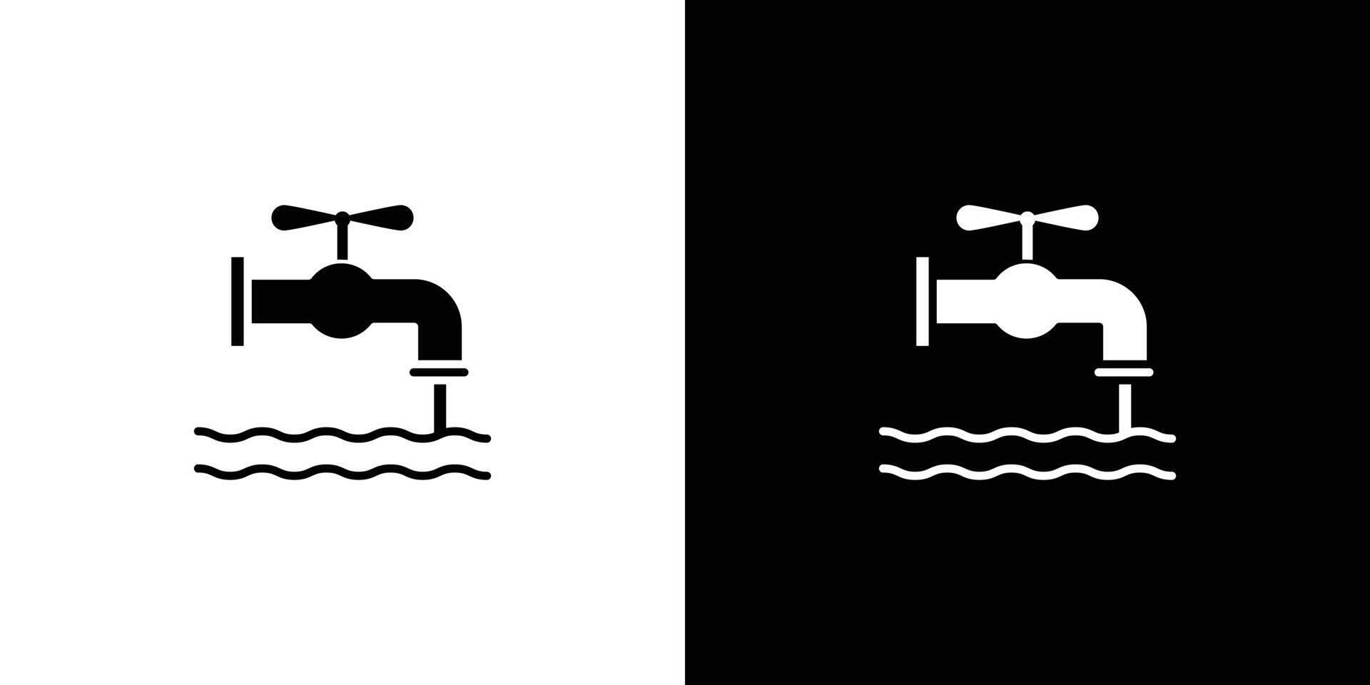 Faucet tap water icon linear logo isolated vector
