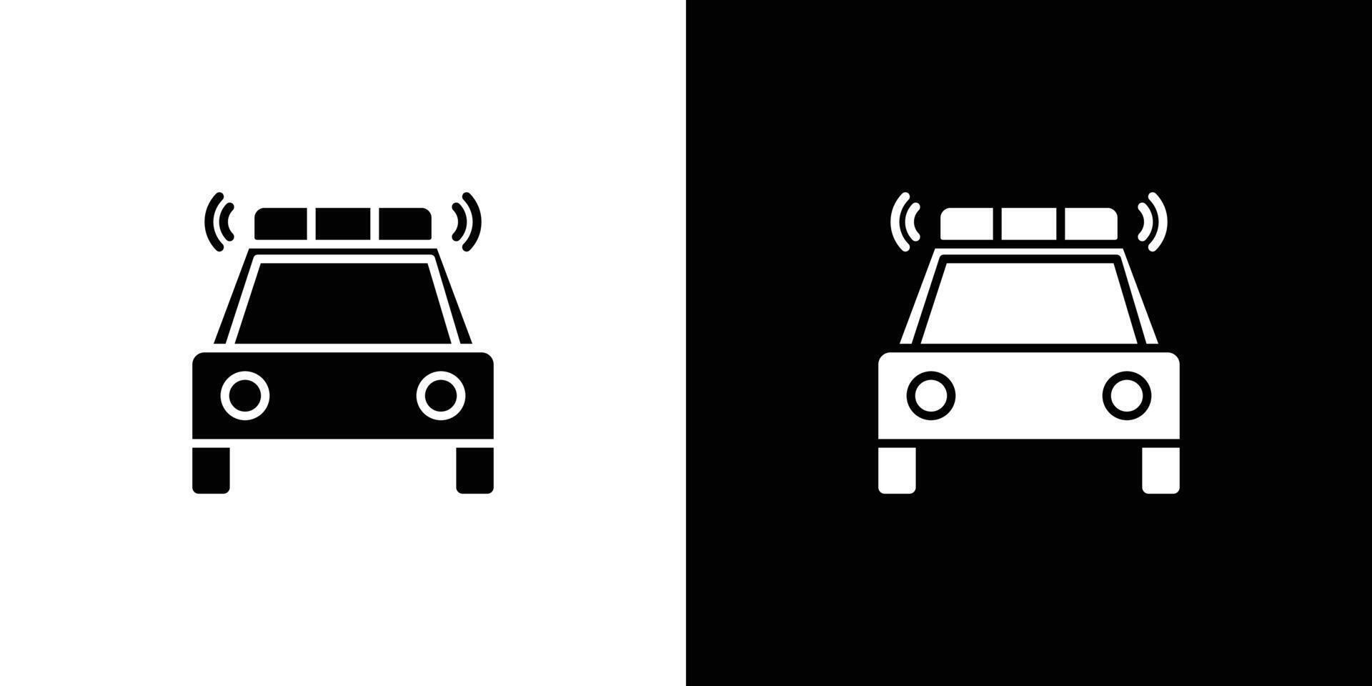 Flashing police car icon linear logo isolated vector
