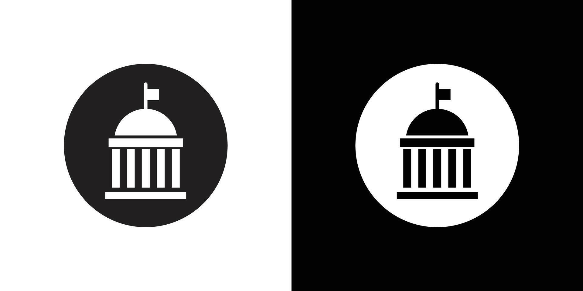 Government icon linear logo isolated vector
