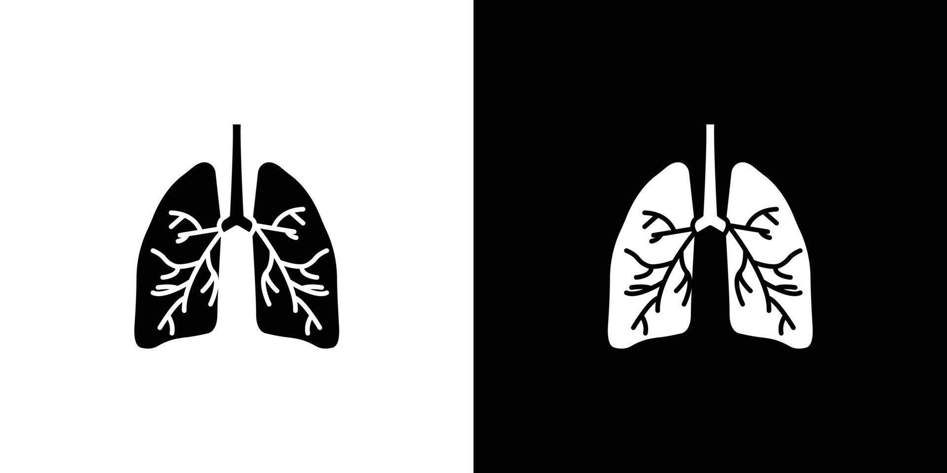 Human lungs icon linear logo isolated vector