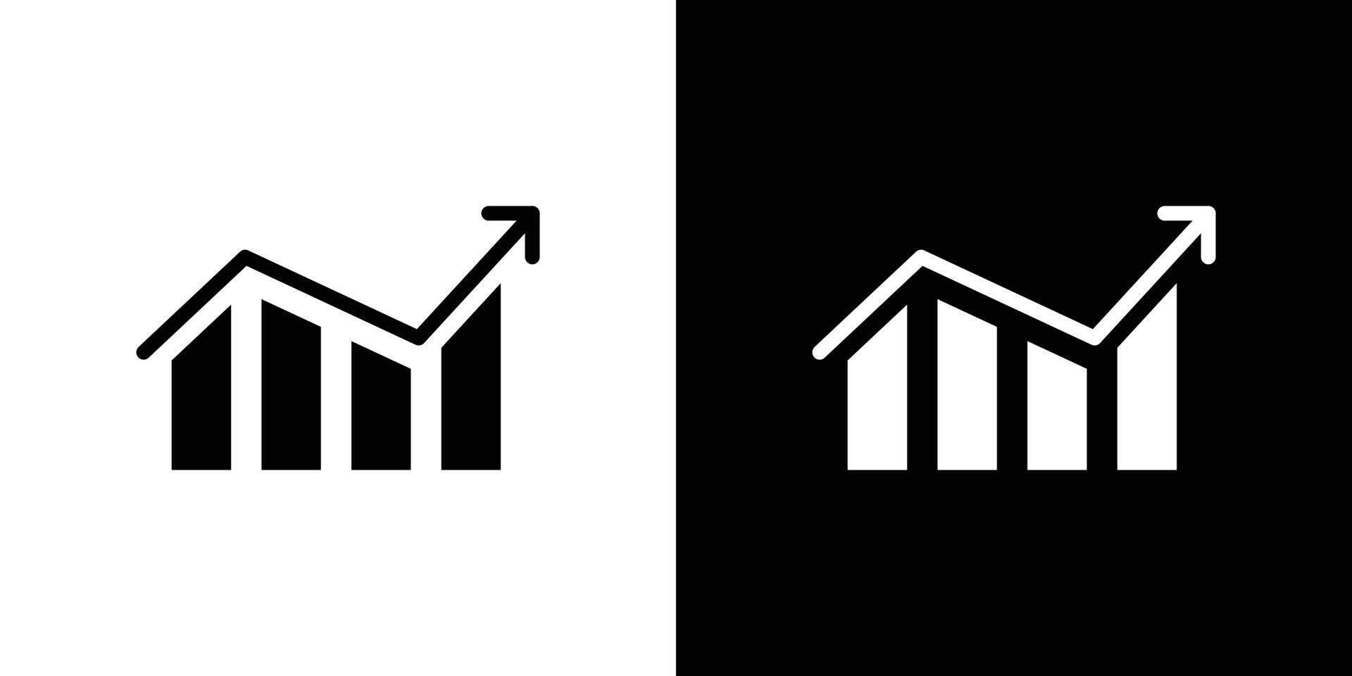 Increase chart icon linear logo isolated vector