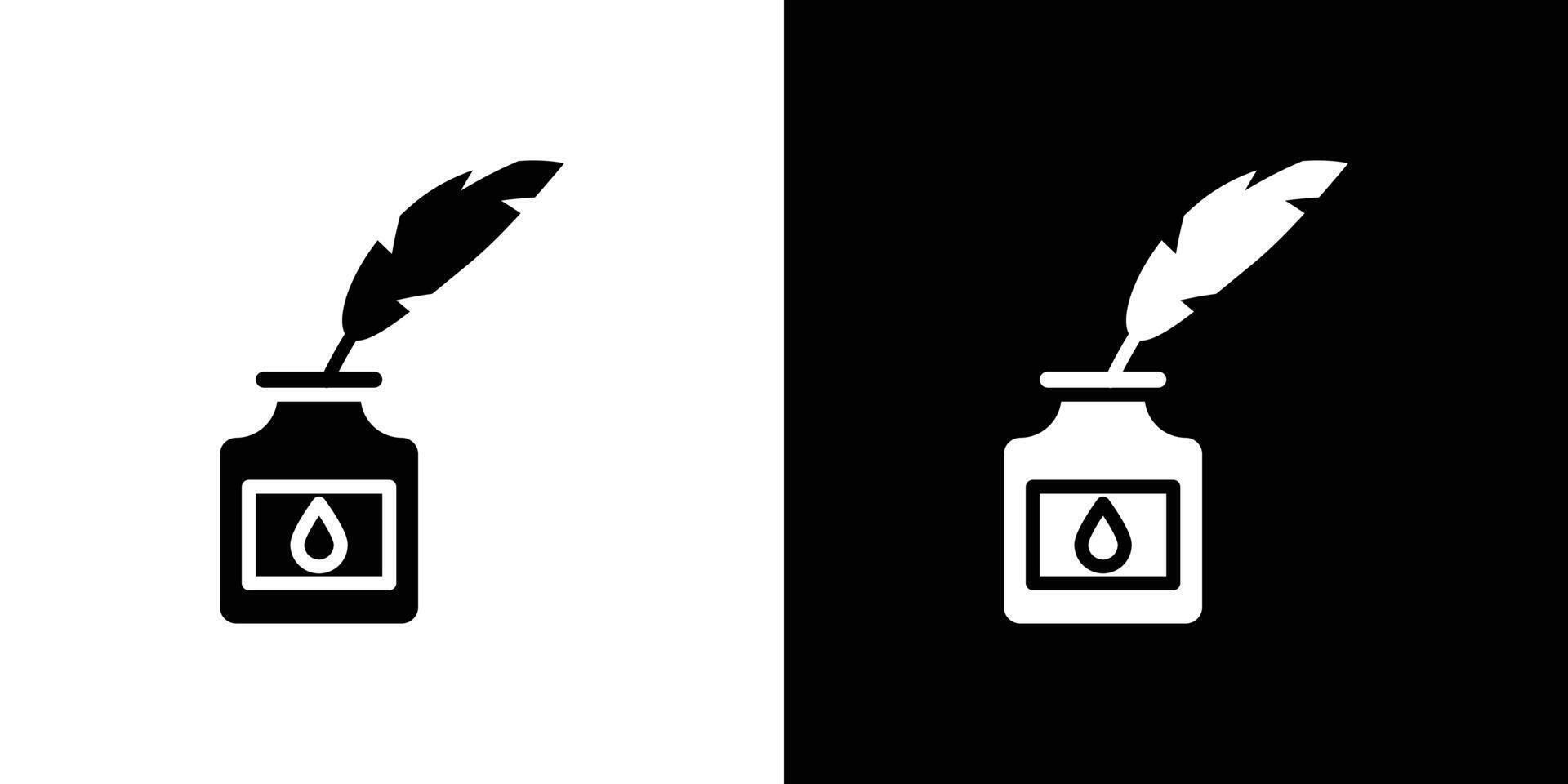 Ink and quill icon linear logo isolated vector