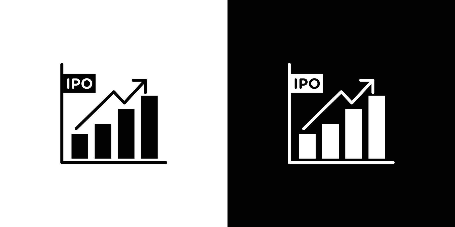 IPO Initial public offering icon linear logo isolated vector