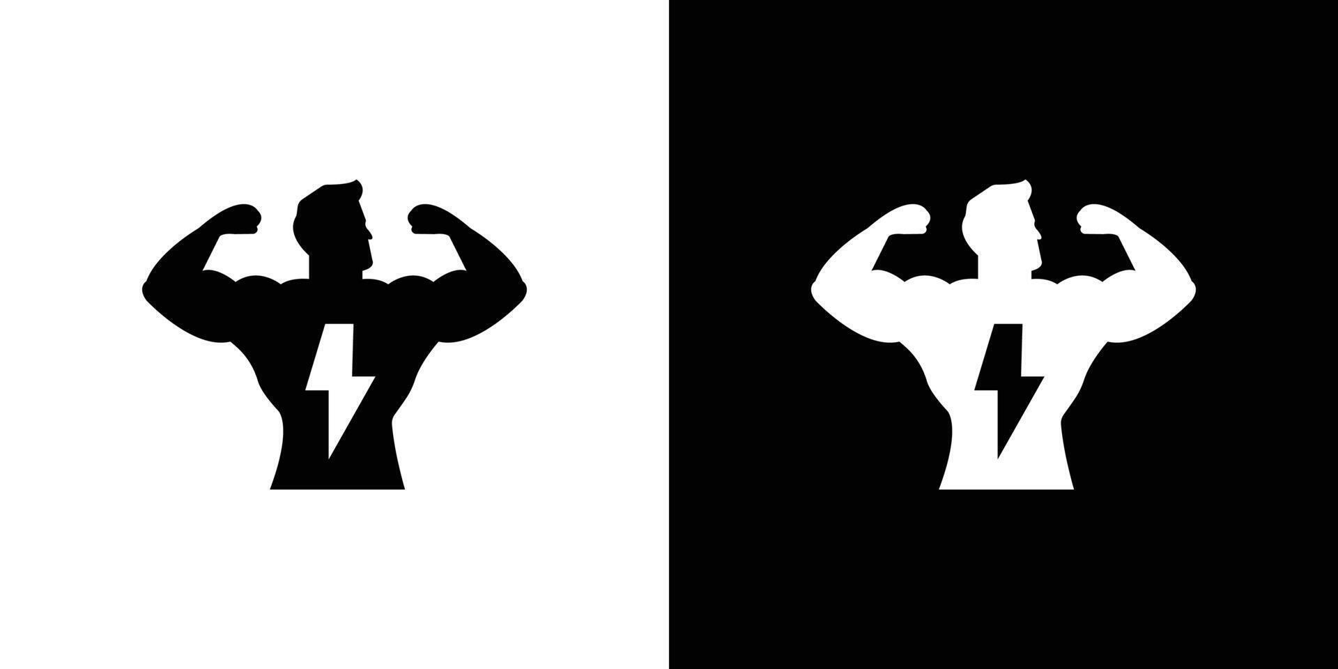 Man have strong muscles icon linear logo isolated vector