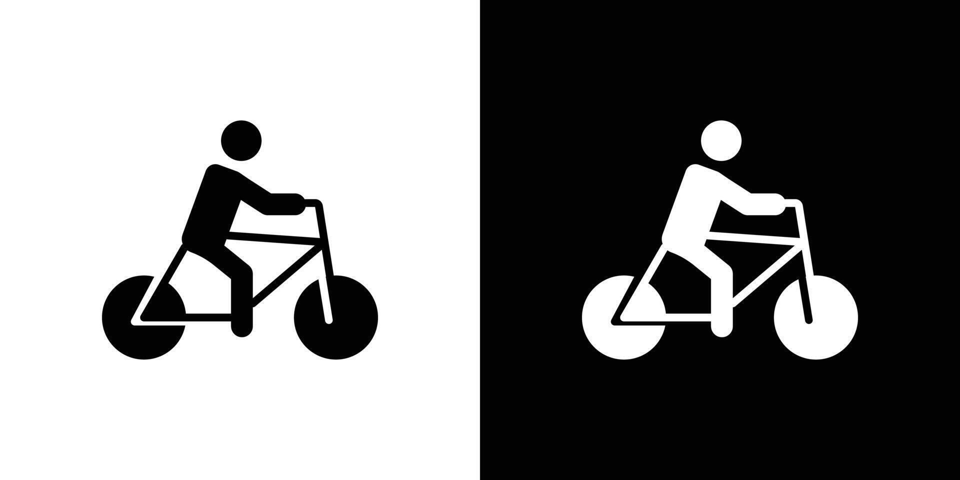 Man on bicycle icon linear logo isolated vector