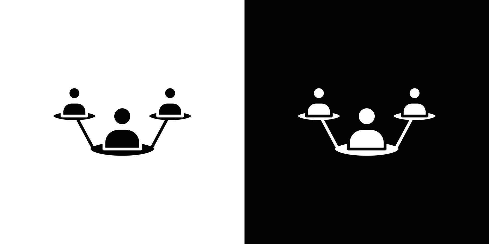 Modern teamwork icon linear logo isolated vector