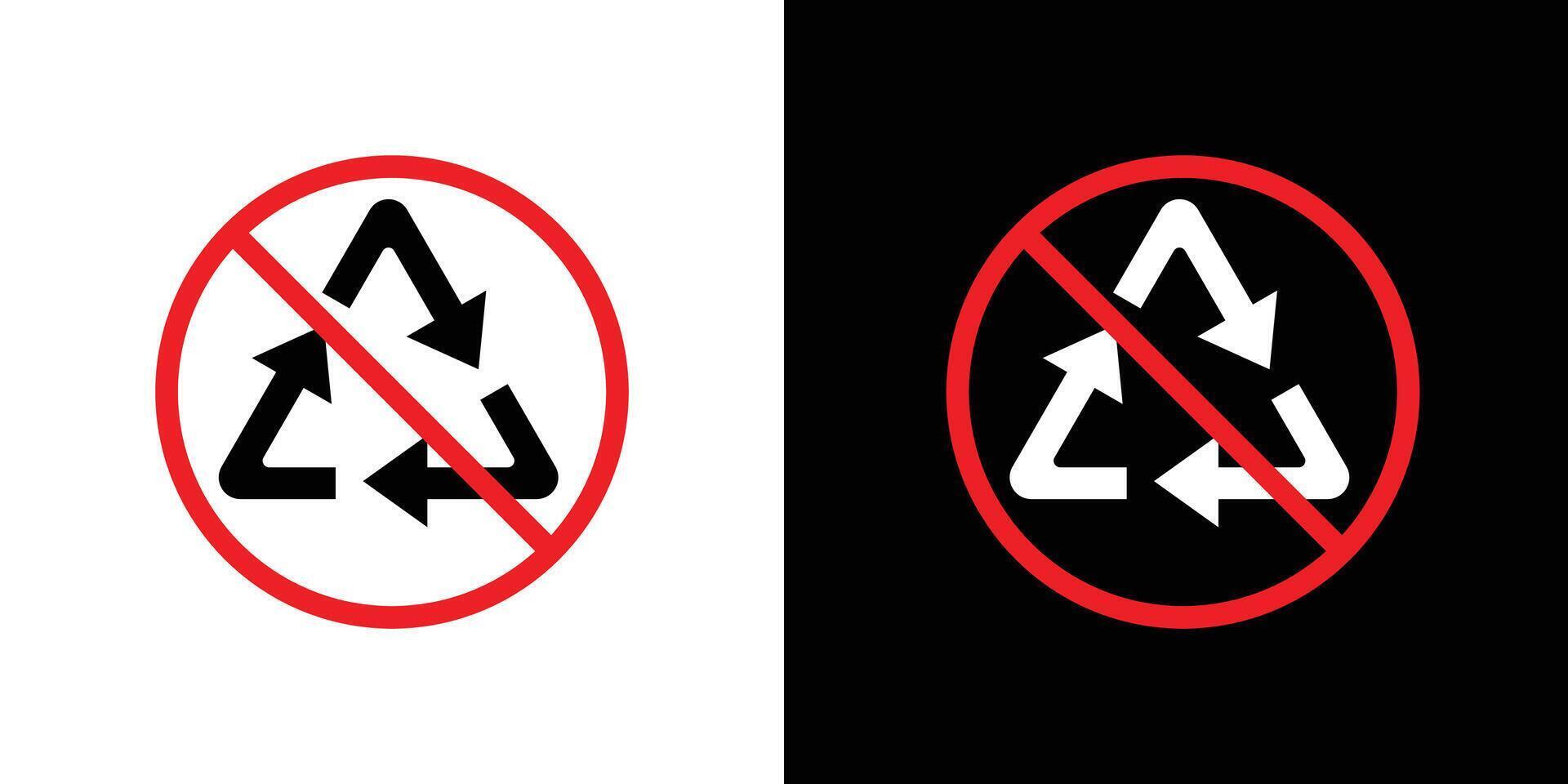 Non Recyclable icon linear logo isolated vector
