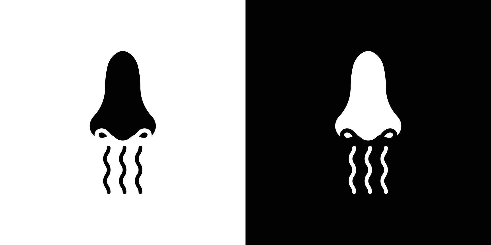 Nose with smoke icon linear logo isolated vector