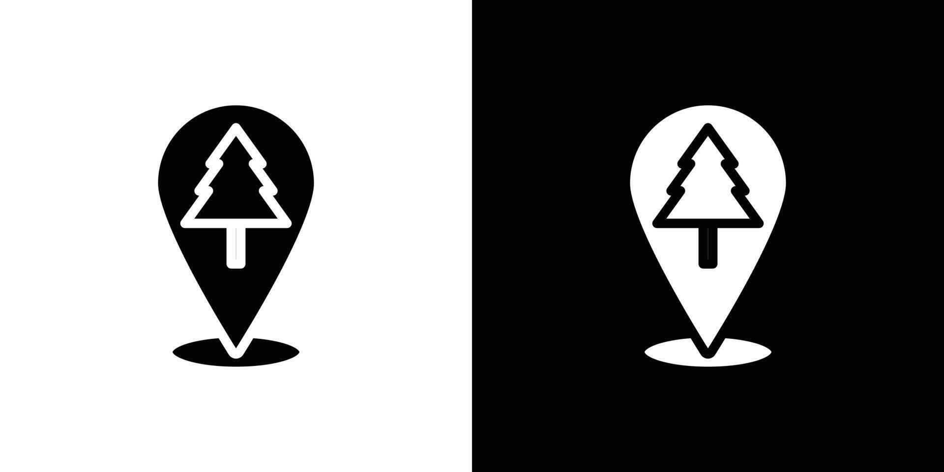 Park forest location map icon linear logo isolated vector