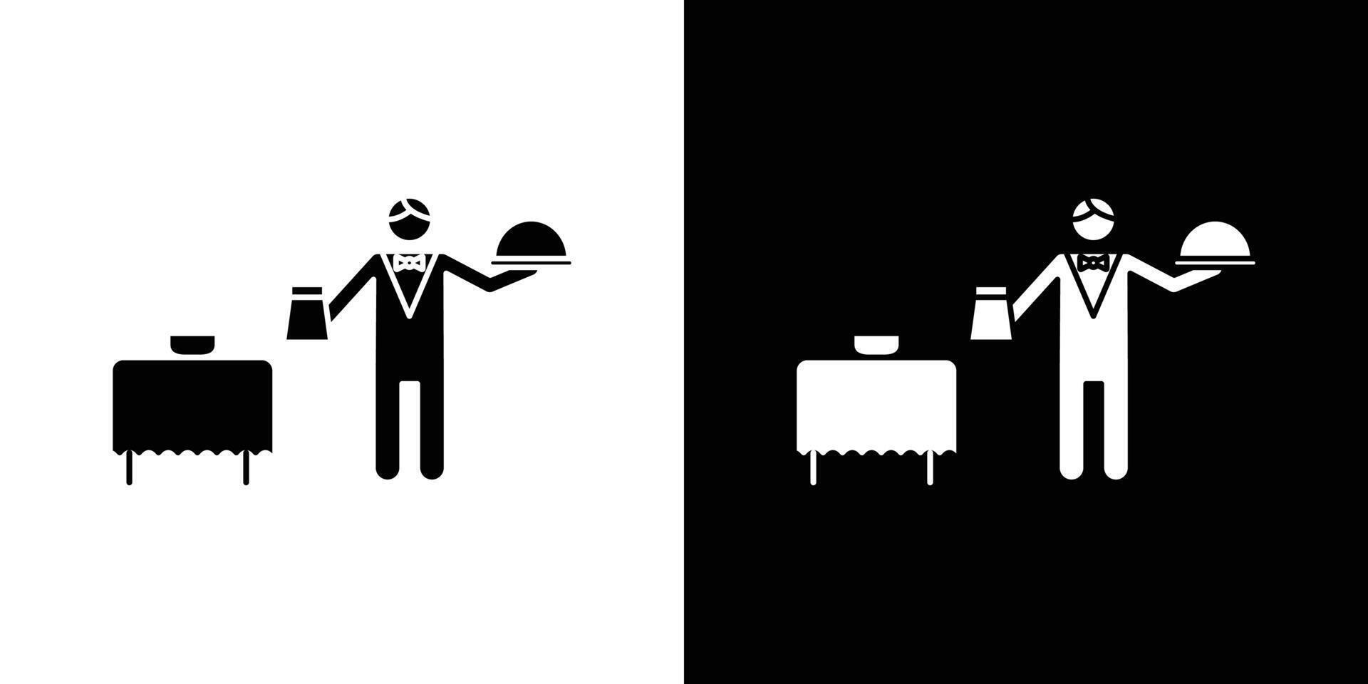 restaurant Waiter icon linear logo isolated vector
